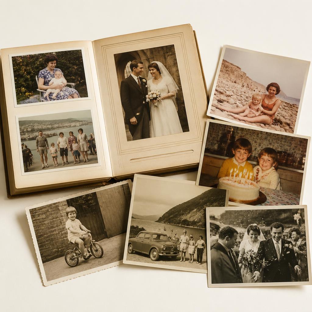 Old photograph scanning service — family prints and album pages digitised