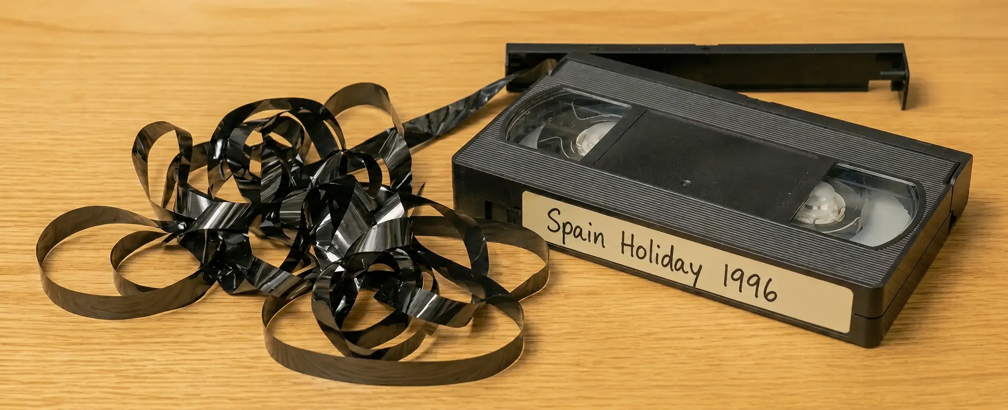 Broken video tape repair service — snapped, chewed and mouldy tapes fixed